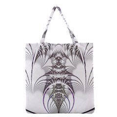 Fractal Delicate Intricate Grocery Tote Bag by Celenk