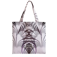 Fractal Delicate Intricate Zipper Grocery Tote Bag by Celenk