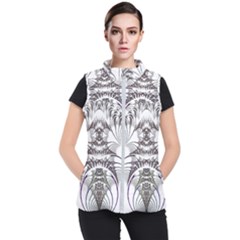 Fractal Delicate Intricate Women s Puffer Vest by Celenk