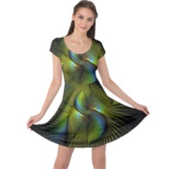 Fractal Abstract Design Fractal Art Cap Sleeve Dress by Celenk