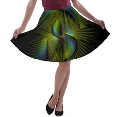 Fractal Abstract Design Fractal Art A-line Skater Skirt by Celenk