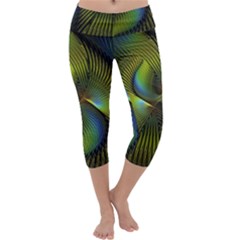 Fractal Abstract Design Fractal Art Capri Yoga Leggings by Celenk