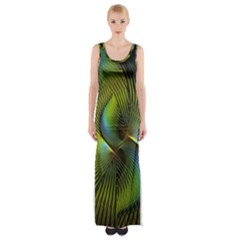 Fractal Abstract Design Fractal Art Maxi Thigh Split Dress by Celenk