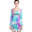 Background Art Abstract Watercolor Long Sleeve Bodycon Dress View1