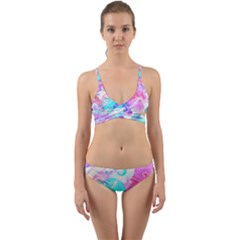 Background Art Abstract Watercolor Wrap Around Bikini Set