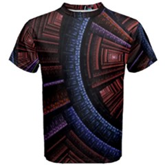 Fractal Circle Pattern Curve Men s Cotton Tee by Celenk