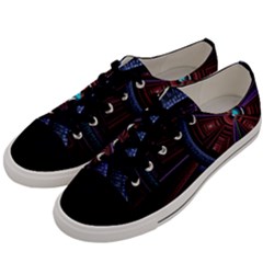 Fractal Circle Pattern Curve Men s Low Top Canvas Sneakers by Celenk