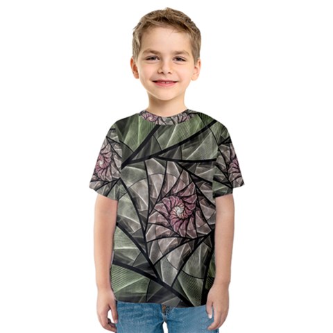 Fractal Flowers Floral Fractal Art Kids  Sport Mesh Tee by Celenk