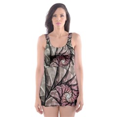 Fractal Flowers Floral Fractal Art Skater Dress Swimsuit