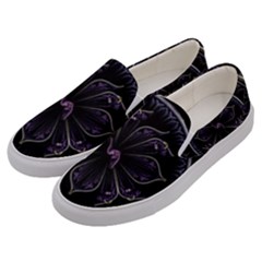 Fractal Abstract Purple Majesty Men s Canvas Slip Ons by Celenk