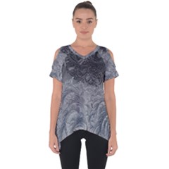 Abstract Art Decoration Design Cut Out Side Drop Tee by Celenk