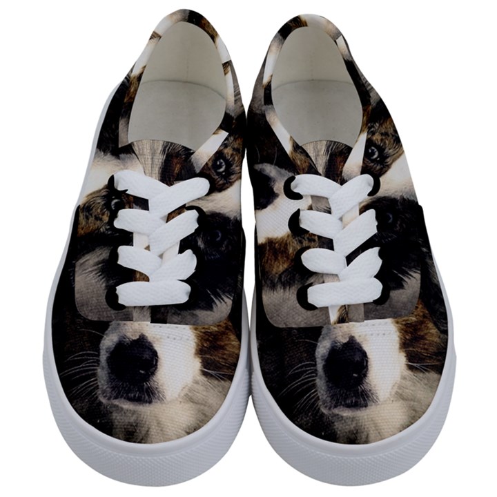 Dog Pet Art Abstract Vintage Kids  Classic Low Top Sneakers