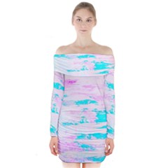 Background Art Abstract Watercolor Long Sleeve Off Shoulder Dress by Celenk