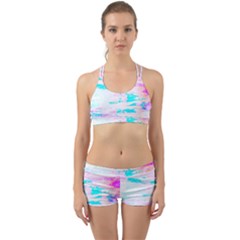 Background Art Abstract Watercolor Back Web Sports Bra Set by Celenk