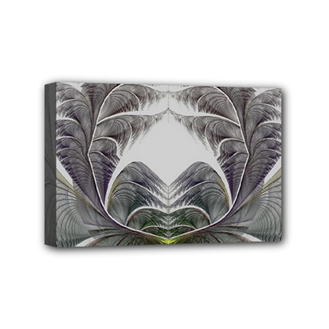 Fractal White Design Pattern Mini Canvas 6  x 4 