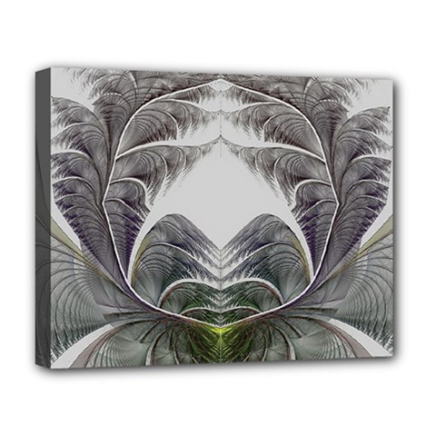 Fractal White Design Pattern Deluxe Canvas 20  x 16  