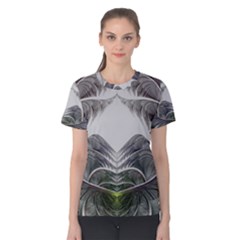 Fractal White Design Pattern Women s Cotton Tee