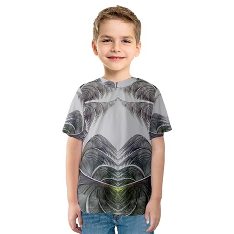 Fractal White Design Pattern Kids  Sport Mesh Tee by Celenk