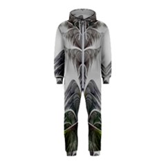 Fractal White Design Pattern Hooded Jumpsuit (Kids)