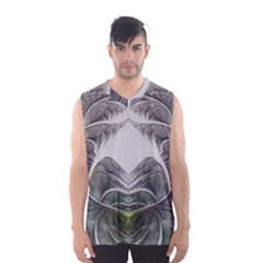 Fractal White Design Pattern Men s Basketball Tank Top