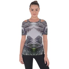 Fractal White Design Pattern Short Sleeve Top by Celenk