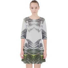 Fractal White Design Pattern Pocket Dress