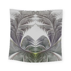 Fractal White Design Pattern Square Tapestry (Small)