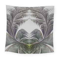 Fractal White Design Pattern Square Tapestry (Large)