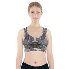 Fractal White Design Pattern Sports Bra With Pocket