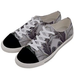 Fractal White Design Pattern Women s Low Top Canvas Sneakers