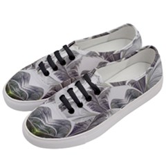 Fractal White Design Pattern Women s Classic Low Top Sneakers