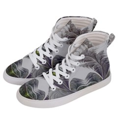 Fractal White Design Pattern Men s Hi-Top Skate Sneakers