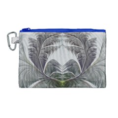 Fractal White Design Pattern Canvas Cosmetic Bag (Large)