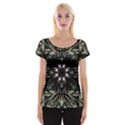 Fractal Design Pattern Texture Cap Sleeve Tops View1