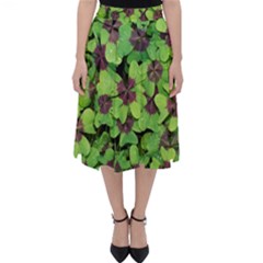 Luck Klee Lucky Clover Vierblattrig Folding Skater Skirt by Celenk