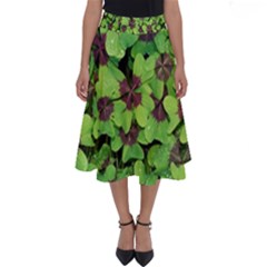 Luck Klee Lucky Clover Vierblattrig Perfect Length Midi Skirt by Celenk