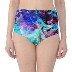 Background Art Abstract Watercolor High-waist Bikini Bottoms by Celenk