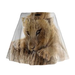 Lion Cub Close Cute Eyes Lookout Mini Flare Skirt by Celenk