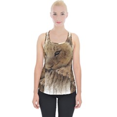 Lion Cub Close Cute Eyes Lookout Piece Up Tank Top by Celenk