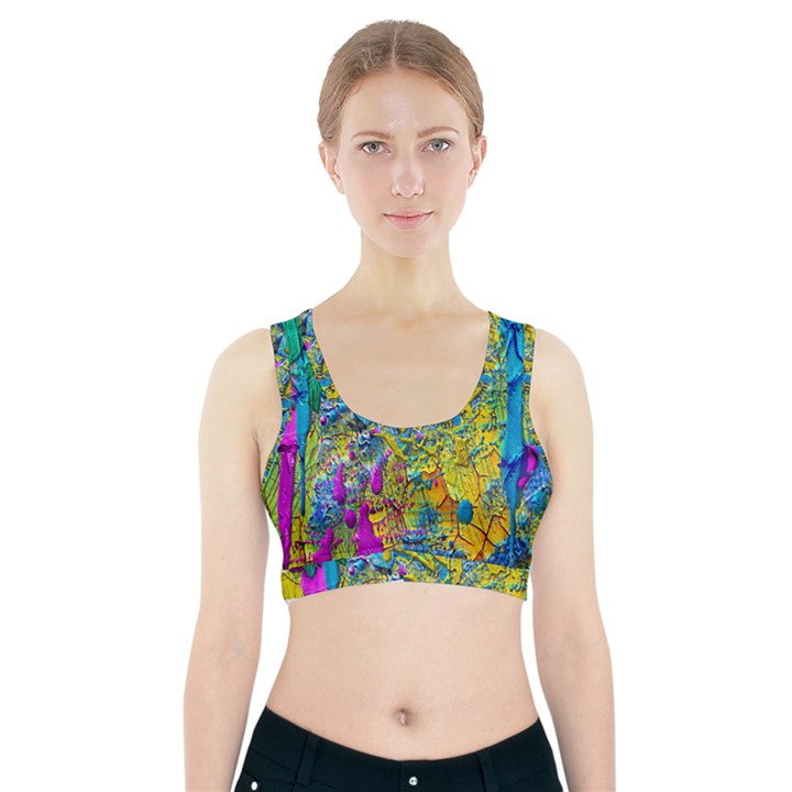 Background Art Abstract Watercolor Sports Bra With Pocket