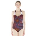 Fractal Red Fractal Art Digital Art Halter Swimsuit View1