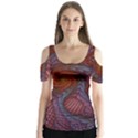 Fractal Red Fractal Art Digital Art Butterfly Sleeve Cutout Tee  View1