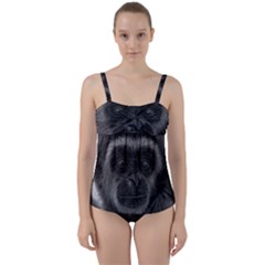 Gibbon Wildlife Indonesia Mammal Twist Front Tankini Set by Celenk