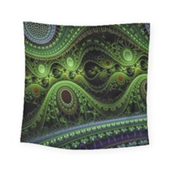 Fractal Green Gears Fantasy Square Tapestry (small) by Celenk