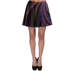 Fractal Colorful Pattern Spiral Skater Skirt by Celenk