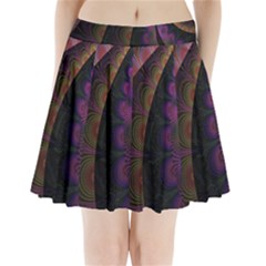 Fractal Colorful Pattern Spiral Pleated Mini Skirt by Celenk