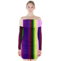 Abstract Background Pattern Textile 2 Long Sleeve Off Shoulder Dress by Celenk