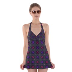 Funds Texture Pattern Color Halter Dress Swimsuit  by Celenk