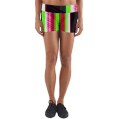 Abstract Background Pattern Textile Yoga Shorts by Celenk