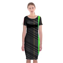 Abstract Background Pattern Textile Classic Short Sleeve Midi Dress by Celenk